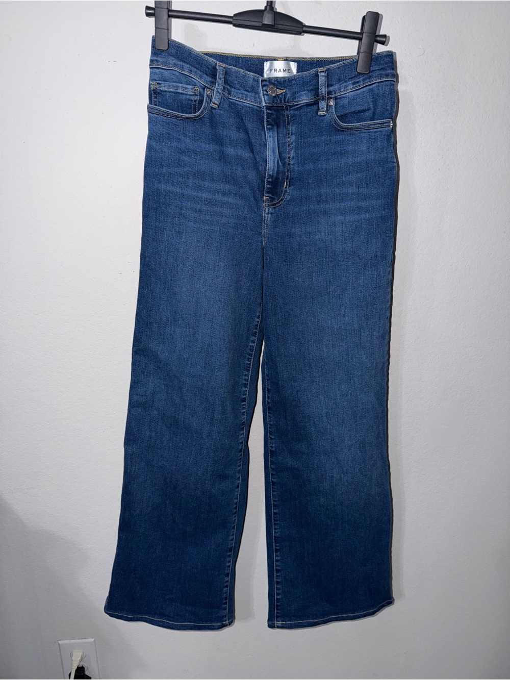 FRAME Le Slim Palazzo High Rise Wide Leg Jeans Medium Wash Size 28 - Picture 2 of 10